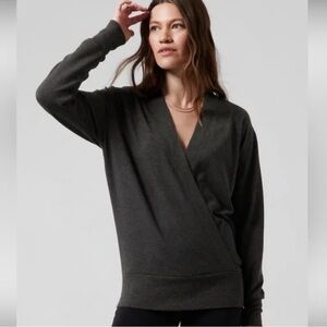 NWT Athleta Purana V-Neck Wrap Sweatshirt